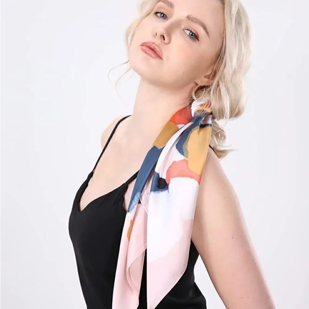 Oil Paint Style Silky Scarf - Picture 4 of 5